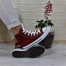 Fiyra 555 Bordo Uzun Sneaker Keten Spor Ayakkabı