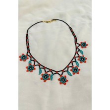 Petek Aksesuar Boncuk Oya El Yapımı Çiçek Etnik Kolye