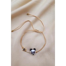 Petek Aksesuar Panda El Yapımı Cam Murano Halhal Bileklik