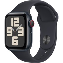 Apple Watch SE 2.Nesil (2023) GPS + Cellular 40mm Midnight Aluminium Case with Midnight Sport Band - M/L