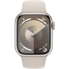 Apple Watch Seri 9 Gps 41MM Yıldız Işığı Alüminyum Kasa Spor Kordon  - M/l MR8U3TU/A