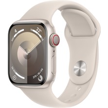 Apple Watch Seri 9 Gps + Cellular 41MM Yıldız Işığı Alüminyum Kasa Spor Kordon - S/m MRHN3TU/A