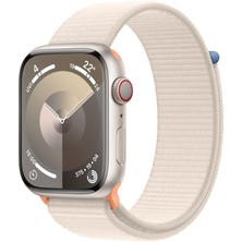 Apple Watch Seri 9 Gps + Cellular 41MM Yıldız Işığı Alüminyum Kasa Spor Loop MRHQ3TU/A