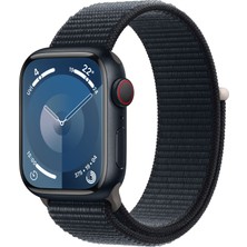 Apple Watch Seri 9 Gps + Cellular 41MM Gece Yarısı Alüminyum Kasa Spor Loop MRHU3TU/A