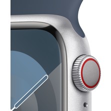 Apple Watch Seri 9 Gps + Cellular 41MM Gümüş Rengi Alüminyum Kasa Spor Kordon - S/m MRHV3TU/A