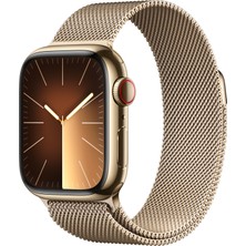 Apple Watch Seri 9 Gps + Cellular 41MM Altın Rengi Paslanmaz Çelik Kasa Milanese Loop MRJ73TU/A