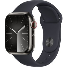 Apple Watch Seri 9 Gps + Cellular 41MM Graphite Paslanmaz Çelik Kasa ve Gece Yarısı Spor Kordon - S/m MRJ83TU/A