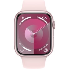 Apple Watch Seri 9 Gps + Cellular 45MM Pembe Alüminyum Kasa Spor Kordon - S/m MRMK3TU/A