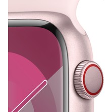 Apple Watch Seri 9 Gps + Cellular 45MM Pembe Alüminyum Kasa Spor Kordon - S/m MRMK3TU/A