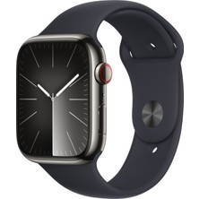 Apple Watch Seri 9 Gps + Cellular 45MM Graphite Paslanmaz Çelik Kasa Spor Kordon - S/m MRMV3TU/A