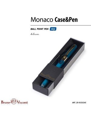 Bruno Visconti Monaco Tükenmez Kalem 0,5 mm Mavi (Petrol Yeşil Gövde, Siyah Kutu) 20-0125/245