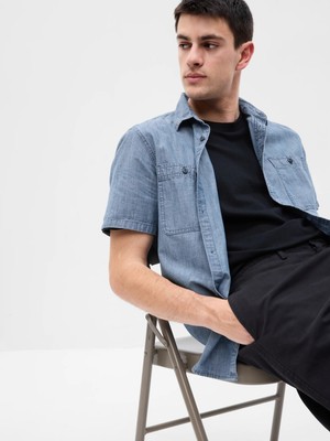 Gap Chambray Denim Washwell™ Gömlek