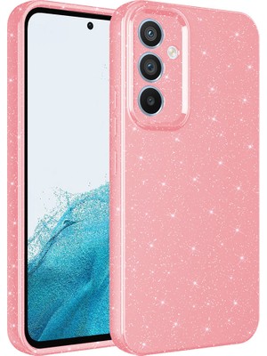 Samsung Galaxy A14 Kılıf Kamera Korumalı Simli Renkli Parlak Silikon Kapak (Koton)