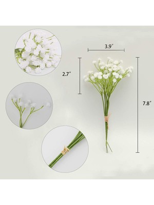 Breeze 10 Adet Gypsophila Yapay Çiçek Buketi Gypsophila Beyaz Büyük Çiçekler (Yurt Dışından)