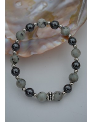 Stoneage Jewellery Dalmaçyalı Akik ve Hematit Doğal Taşlı Bileklik