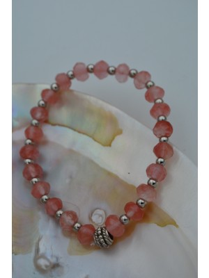 Stoneage Jewellery Gül Kuvars Doğal Taşlı Bileklik