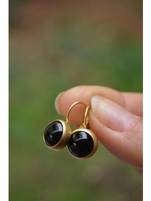 Stoneage Jewellery Oniks Doğal Taş Küpe