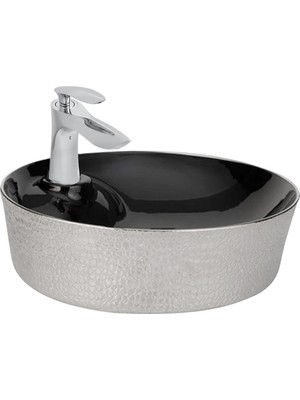 Paluci Mona Black Silver Yuvarlak Lavabo