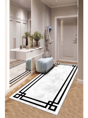 West Home Makinede Yıkanabilir Kaymaz Taban Leke Tutmaz Modernkesme Yolluk Mutfak Yolluk Halı Yolluk