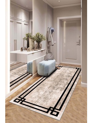 West Home Makinede Yıkanabilir Kaymaz Taban Leke Tutmaz Modernkesme Yolluk Mutfak Yolluk Halı Yolluk