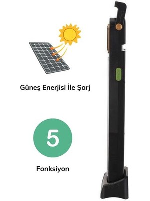 Aksale Buffer® 5 Fonksiyonlu Güneş Enerjisi Ile Şarj Olabilen 48 Ledli Işıldak,aydınlatma PR-3838