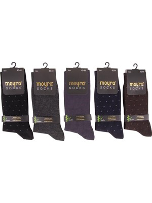 Moyra Socks 6 Çift Puantiye Desenli Bambu Erkek Çorabı