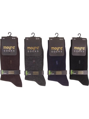 Moyra Socks 6 Çift Kare Desen Bambu Erkek Çorabı