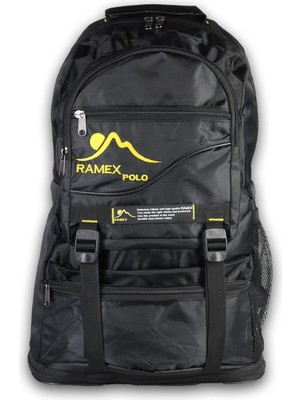 Ramex Ortopedik Konfor Modeli Büyük Boy Çok Gözlü Seyahat Spor Dağcı Kamp Bölmeli Outdoor Sırt Çantası Siyah