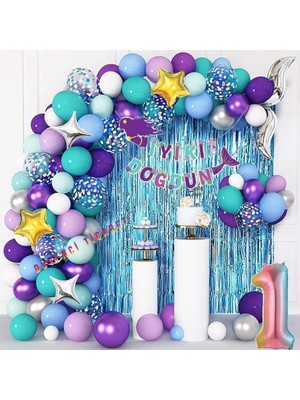 Düvenci Ticaret Deniz Kızı Temalı Balon Zincir Set