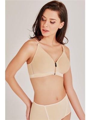 Penye Protez Önden Fermuarlı Ten Toparlayıcı Sütyen C6T7N2O7