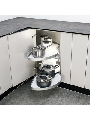 Hafele Köşe Kiler Seti Moveboard 450 Sol Gümüş Renk