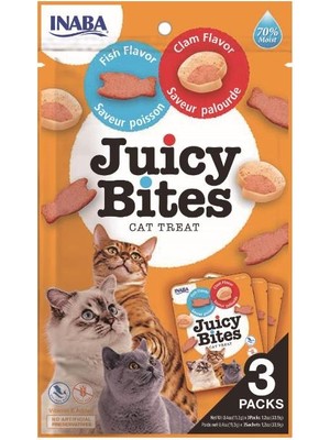 Inaba Juicy Bites Balıklı ve Isteridyeli Kedi Ödül Maması 3 Paketli