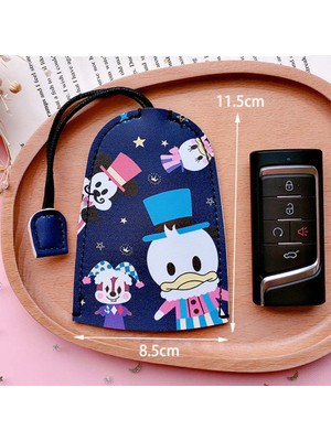 Masoffy Stil 6 Disney Mickey Mouse Unisex Çekme Tipi Anahtar Çantası Pu Deri Anahtar Cüzdan Temizlikçiler Araba Anahtarlık Yeni Deri Anahtarlık Kılıfı (Yurt Dışından)