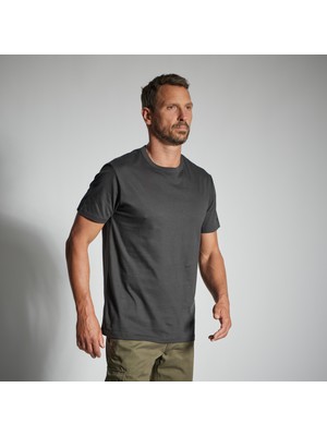 Decathlon Solognac Erkek Outdoor Tişört - Avcılık ve Doğa Gözlemi - Gri - 100