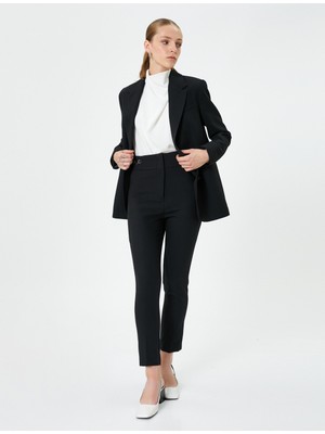 Koton Kumaş Pantolon Dar Paça Yüksek Bel Zincir Aksesuarlı