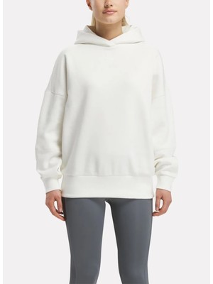 Reebok Ekru Kadın Yuvarlak Yaka Sweatshirt IL2108 Lux Oversızed Hoodıe