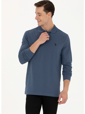 U.S. Polo Assn.  Polo Yaka Indigo Erkek Sweatshırt GTP01SK023