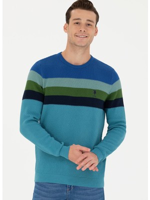 U.S. Polo Assn. Bisiklet Yaka Slim Fit Petrol Erkek Kazak CRUS-SK23