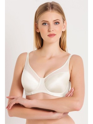 Büyük Beden Toparlayıcı Ekru Renk İçi Boş Sütyen C1T7N8O3
