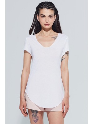 Comm-Ci Celesta Vortex V Yaka Örme T-Shirt 1030