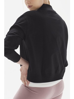 Pamuklu Crop Sweatshirt, Dik Yaka  - Rosetta