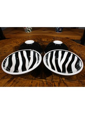 Siyah Beyaz 4lü Kase Takımı