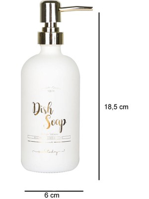 Miniminti Beyaz Cam Bulaşık Sabunu Şişesi - 500 ml (Dish Wash)