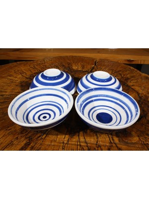 Mavi Beyaz 4lü Kase Takımı