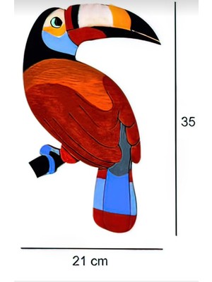 Lunarfall 3lü Tukan Kuşu Ahşap Duvar Dekoru