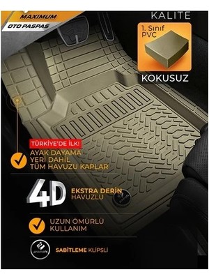 Entelux Proton Persona 2021 Uyumlu Bej 4d Havuzlu Paspas Takımı