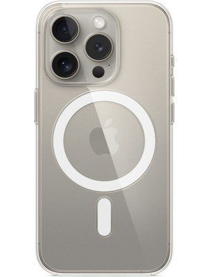Apple iPhone 15 Pro Magsafe Şeffaf Kılıf Uyumlu Apple Cihazlar İçin Koruyucu Malzeme