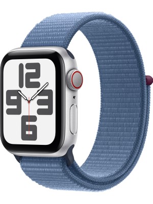 Apple Watch SE GPS + Cellular, 40 mm Gümüş Rengi Alüminyum Kasa ve Kış Mavisi Spor Loop