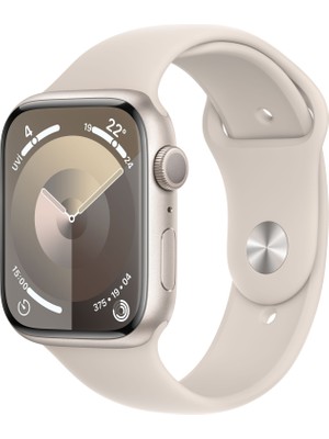Apple Watch Seri 9 Gps 45MM Yıldız Işığı Alüminyum Kasa Spor Kordon - M/l MR973TU/A