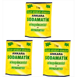 Ankara Sodamatik Kireç Önleyici ve Beyazlatıcı 1 kg * 3 Adet (Tüller - Beyazlar - Renkliler)